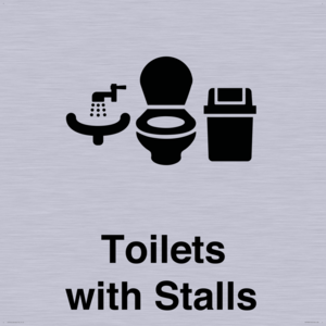 Toilets: Stalls and Wash Basin with Sanitary Bin
